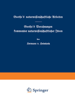 cover image of Goethe's naturwissenschaftliche Arbeiten